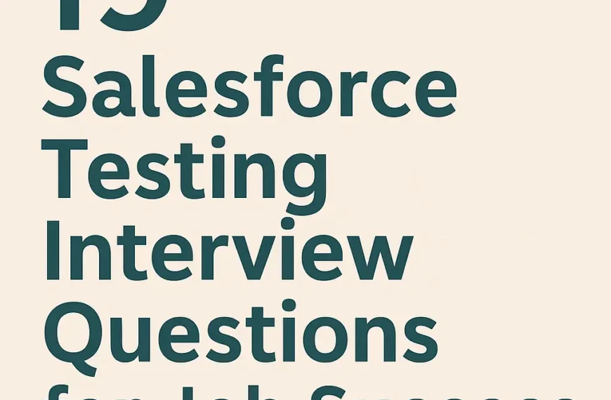 19 Salesforce Testing Interview Questions…